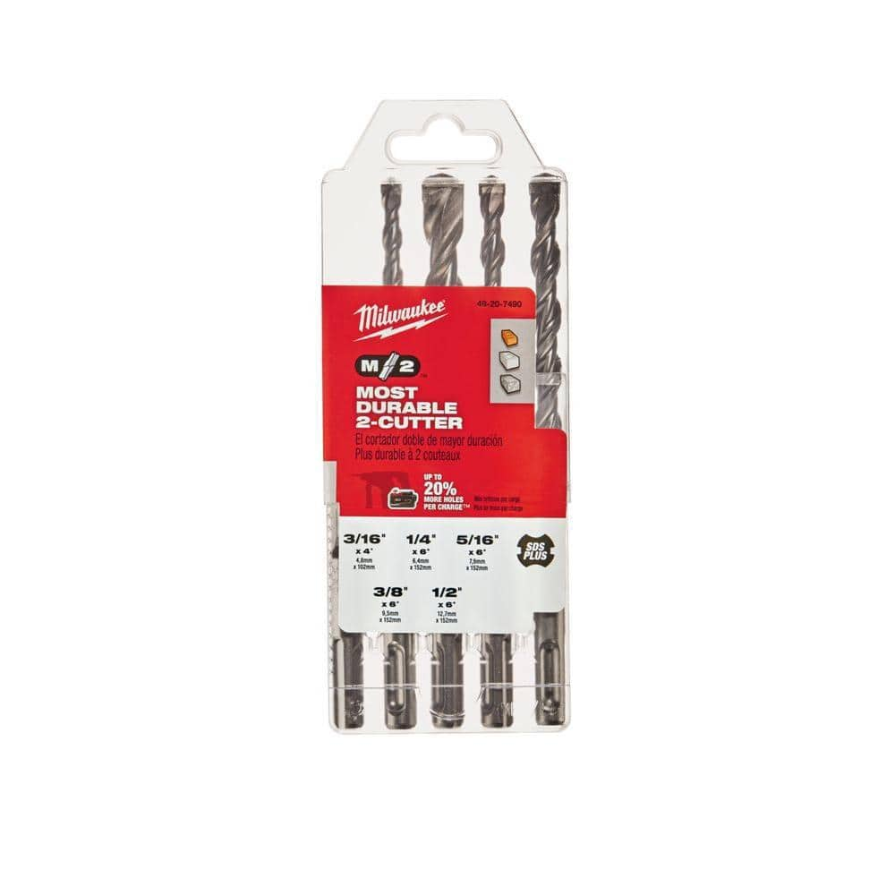 Reviews For Milwaukee 2 Cutter Sds Plus Carbide Hammer Drill Bit Set 5