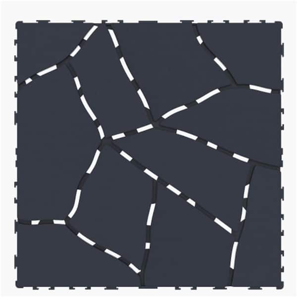 Unbranded Quick Deck Tile, 1 ft. x 1 ft. All Weather Plastic Outdoor Waterproof Interlocking Deck Tile in Dark Gray (Pack of 44)