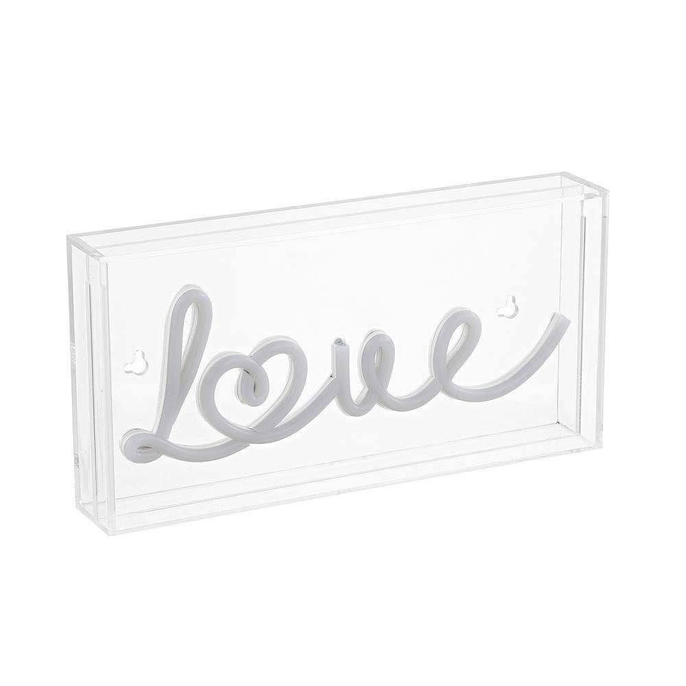 Love Red Acrylic Box USB LED Neon Light, 11.88" x 5.88"
