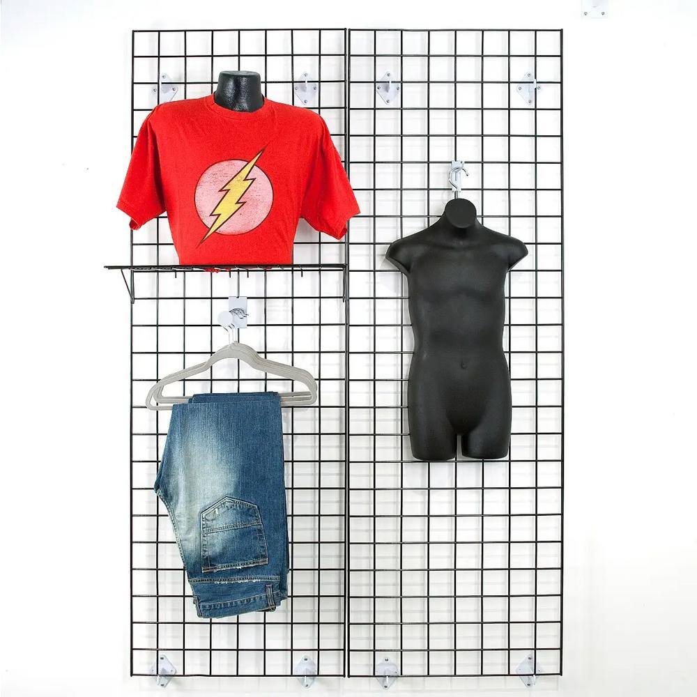 Chrome 2' x 7' Wire Slatgrid Panel for Versatile Displays
