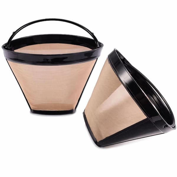 2 Pcs Stainless Steel Coffee Filter Permanent Cone Filter Reusable for Coffee Maker Fine Mesh Easy Clean