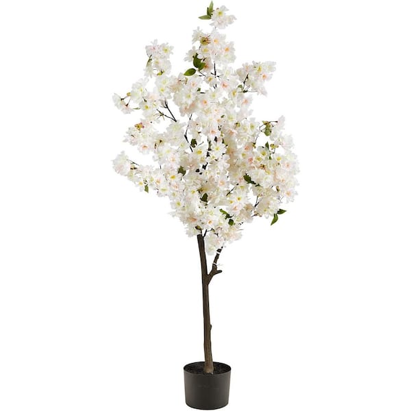 HOME IMPORTS EMPORIUM 5 ft. Artificial Cherry Blossom Tree in Black Pot, Artificial Indoor Home Decor Plant
