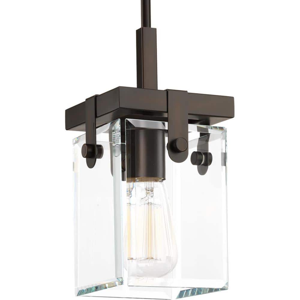 Glayse Antique Bronze Mini Pendant with Beveled Glass Shade