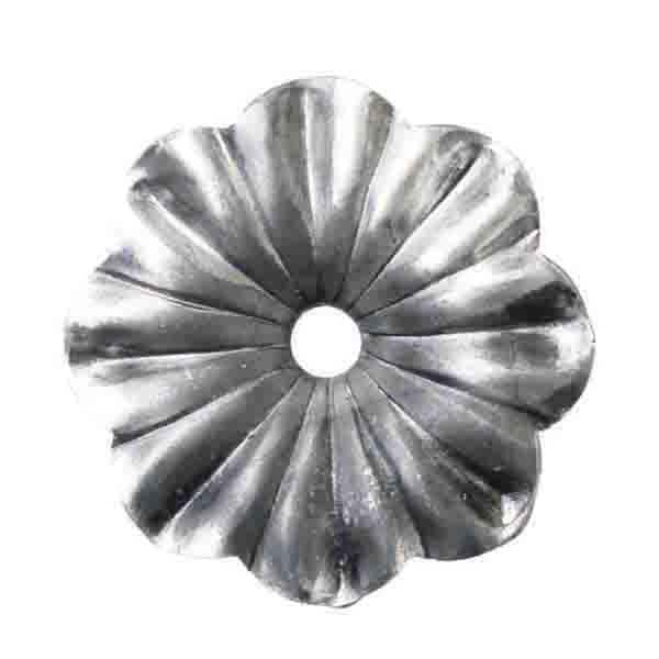 arteferro 2-5/16 in. Round Heavy Gauge Center Punched Floral Design Raw Forged Rosette