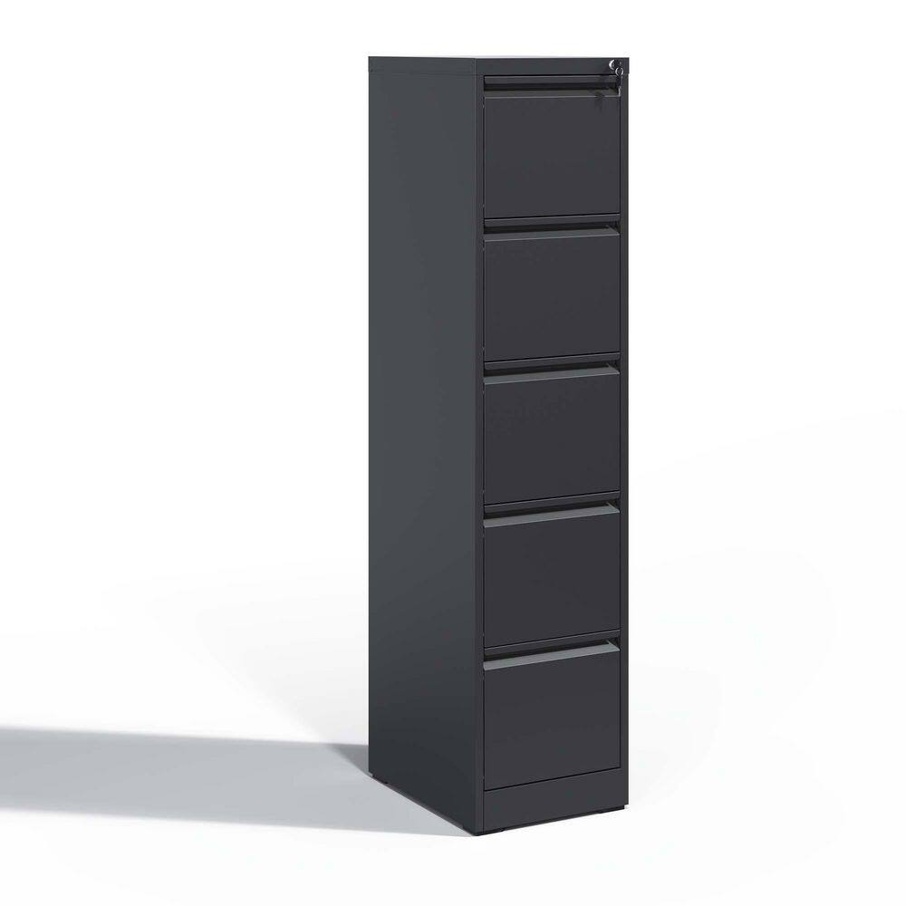 17.72 in. W 5-Drawer Metal Mobile Vertical File Cabinet with Lock, Black Tool Case, Portable Tool Boxes price history on PriceWatchPro