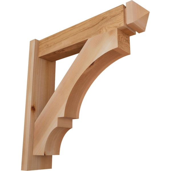 Ekena Millwork 6 in. x 24 in. x 24 in. Western Red Cedar Balboa Arts and Crafts Smooth Outlooker