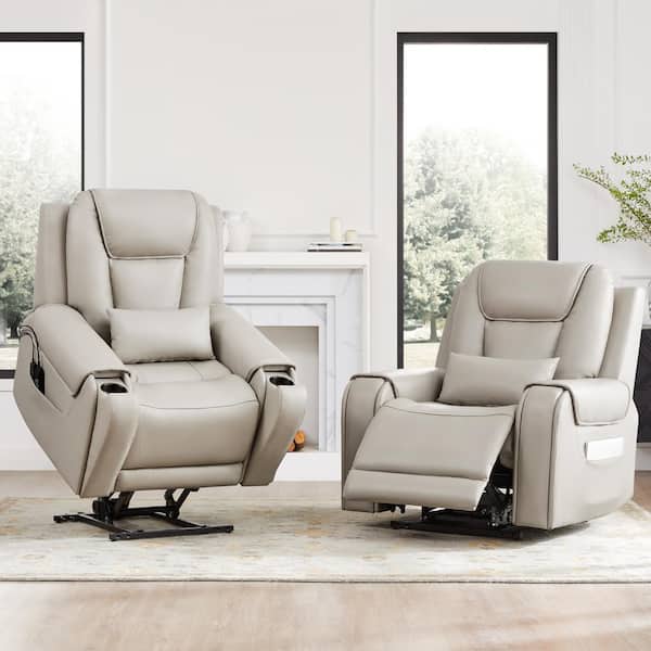Spruce & Spring Leopoldine Gray Genuine Leather Power Lift