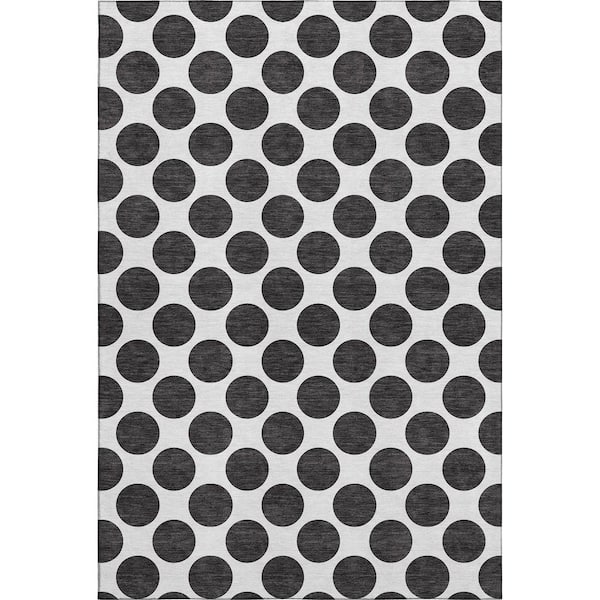 Addison Rugs Mayfield Premium Machine Washable Abstract AMF980 Black 9 ft. x 12 ft. Area Rug
