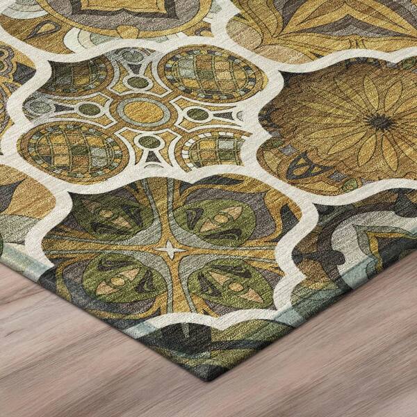 Chantille Machine Washable Indoor/Outdoor Abstract ACN2878 Brown 10 ft. x 14 ft. Area Rug
