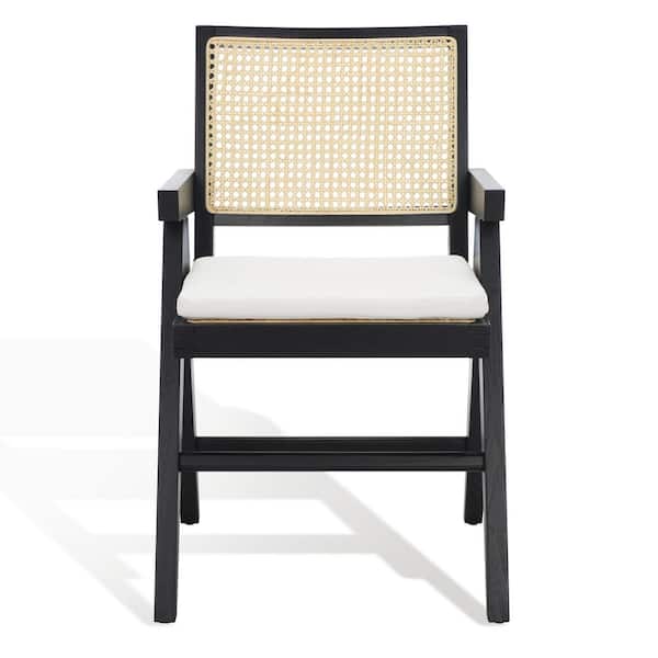 SAFAVIEH Colette Black/Natural 17.7 in. Rattan Dining Chair
