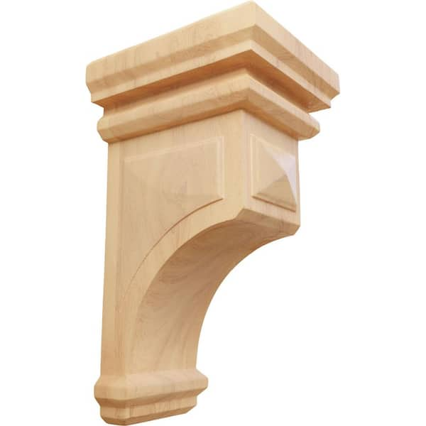 Ekena Millwork 6 in. x 12 in. x 6-3/4 in. Red Oak Large Woodruff Wood Corbel