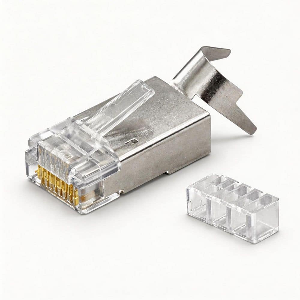 FTP CAT6 RJ45 Shielded Crimp Connector, 8P8C Nickel Plated 2-Piece with Tail Clip, Compatible with Cat5e (90-Pack) price history on PriceWatchPro