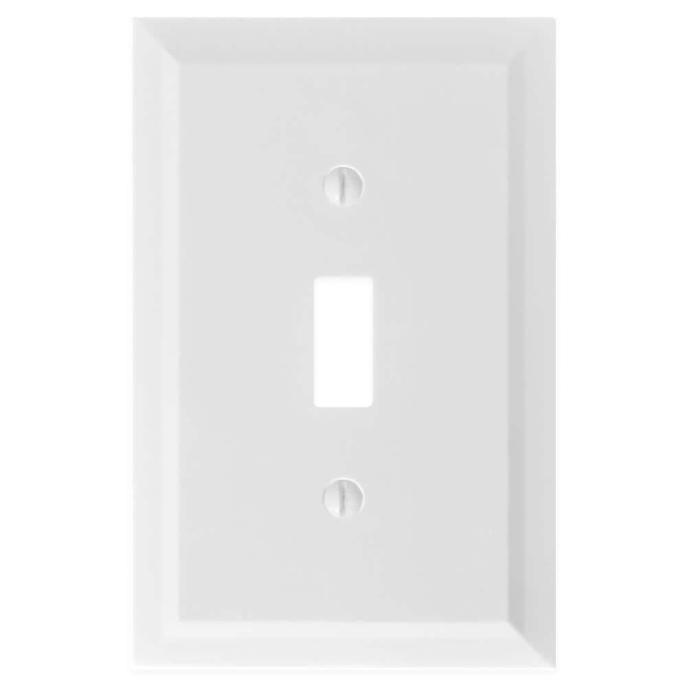 Bright White Satin 1-Gang Toggle Bevel Wall Plate price history on PriceWatchPro