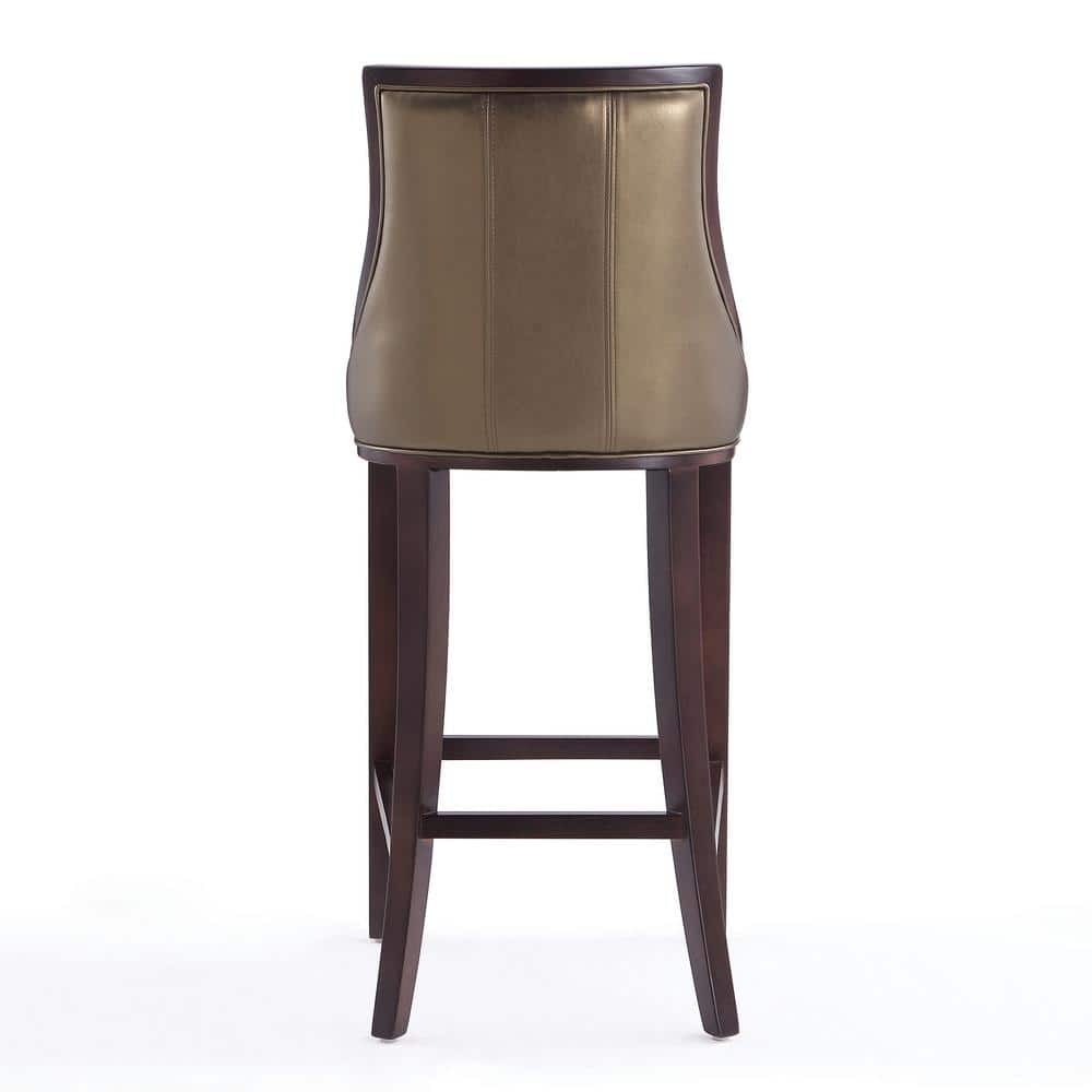 Fifth Avenue Bronze and Walnut Beech Wood Barstool