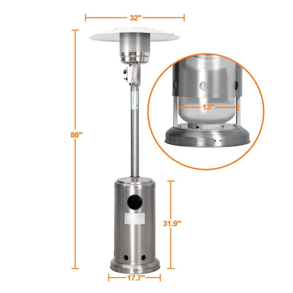 Nuu Garden 46000-BTU Stainless Steel Outdoor Heater AH002