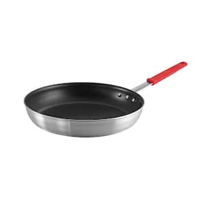 14 in. Heavy-gauge Aluminum Reinforced Nonstick Frying Pan with Cast Stainless Steel Handle with Removable Silicone Grip