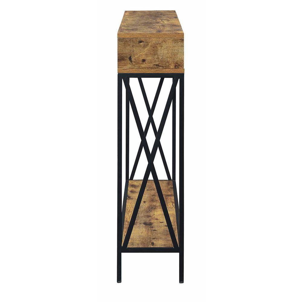 Barnwood Chic 48" Metal & Wood Console Table with Storage