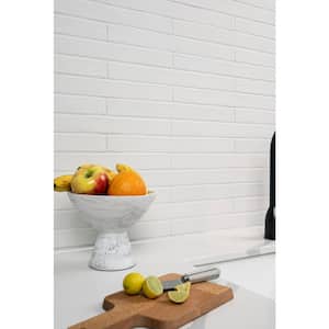 Capella White Brick 2 in. x 18 in. Matte Porcelain Floor and Wall Tile (8 sq. ft./Case)