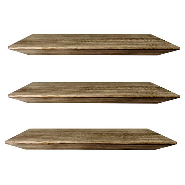 Unbranded kuma 15 in. W x 6.7 in. D x 1in Pine Wood Boards Floating Shelves Decorative Wall Shelf (Set of 3)