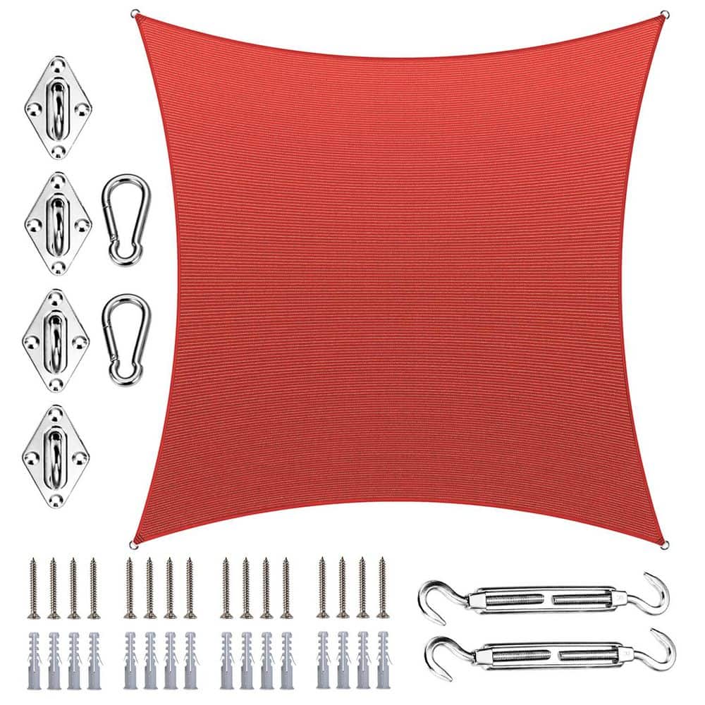 16 ft. x 16 ft. Square Shade Sail With Hardware Kit-Red price history on PriceWatchPro