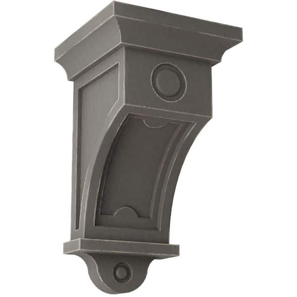 Ekena Millwork 5 in. x 9 in. x 5 in. Reclaimed Grey Arts and Crafts Wood Vintage Decor Corbel