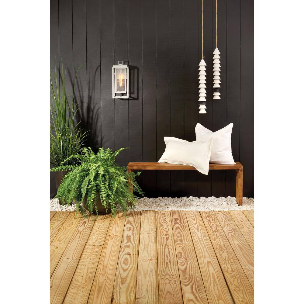 Satin Nickel Outdoor Wall Lantern with Clear Seedy Glass