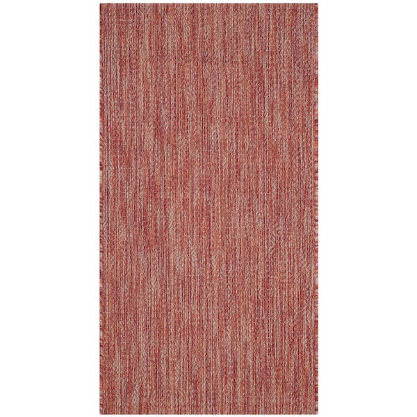 SAFAVIEH Courtyard Red Doormat 2 ft. x 4 ft. Solid Indoor/Outdoor Patio Area Rug