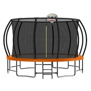 Anky 16 ft. Trampolines with Basketball Hoop, Ladder and Safety Enclosure Net