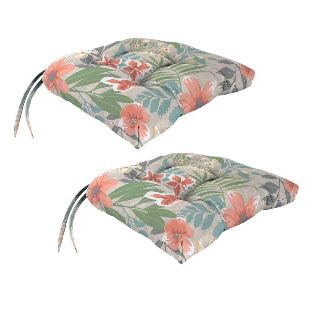 17 in. L x 18 in. W x 3 in. T Rectangular Tufted Outdoor Wicker Seat Cushion in Menda Tearose (2-Pack) price history on PriceWatchPro