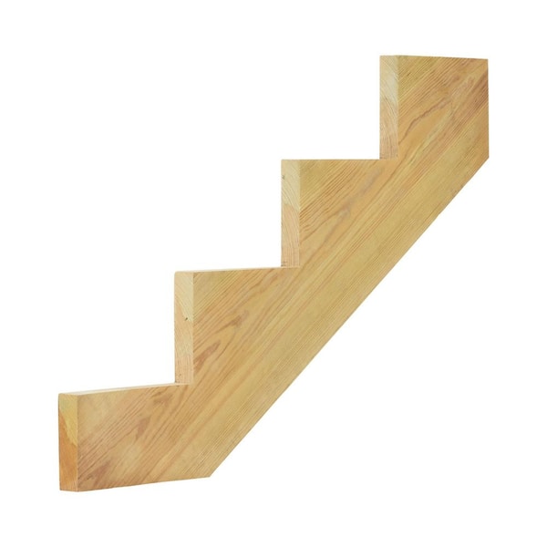 4-Step Ground Contact Pressure Treated Pine Stair Stringer