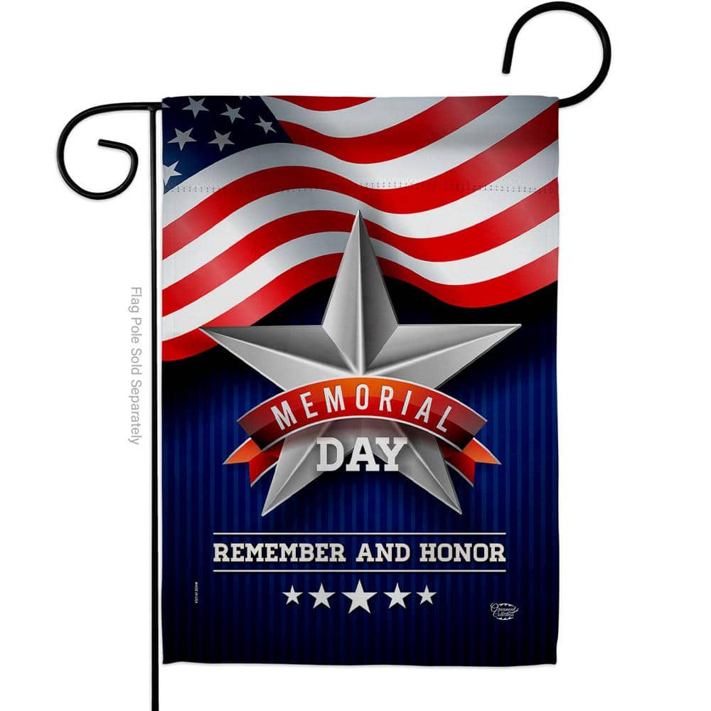  Memorial Day Garden Flag Stars and Stripes Ribbon