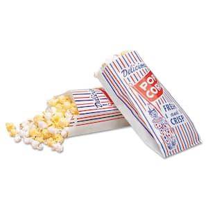 Pinch-Bottom Blue/Red/White Paper Popcorn Bag, 4 x 1.5 x 8 (1000-Pack)