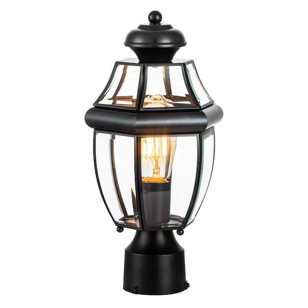 C Cattleya 1-Light Brass Finish Cast Brass Hardwired Outdoor Weather Resistant Post Light with No Bulb Included