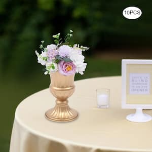 5 .9 in. Purple and White Artificial Silk Rose Flower Bouquet Table Centerpieces 10Pcs