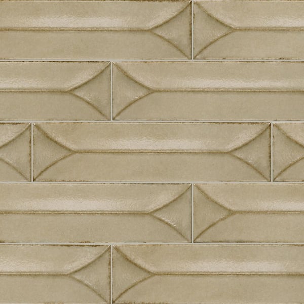 Terramater Dune 3-1/2 in. x 15 in. Glossy Porcelain Wavy Wall Tile (8.08 sq. ft./case)