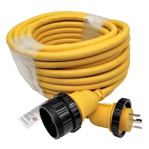 75 ft. 10/3 30 Amp 125-Volt Twist Lock NEMA L5-30 RV/Maine Shore Power Cordsets, Outdoor Boat Extension Cord, Yellow