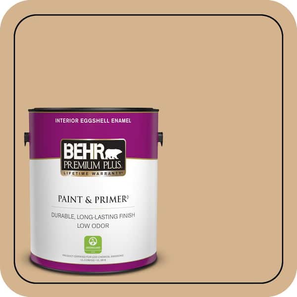 BEHR PREMIUM PLUS 1 gal. Home Decorators Collection #HDC-NT-04 Creme De Caramel Eggshell Enamel Low Odor Interior Paint & Primer