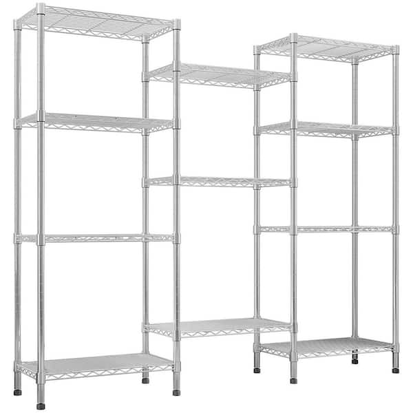 4 Tiers Steel Adjustable Garage Storage Shelving Unit in Sliver (62.6 in. W x 59 in. H x 13.8 in. D)
