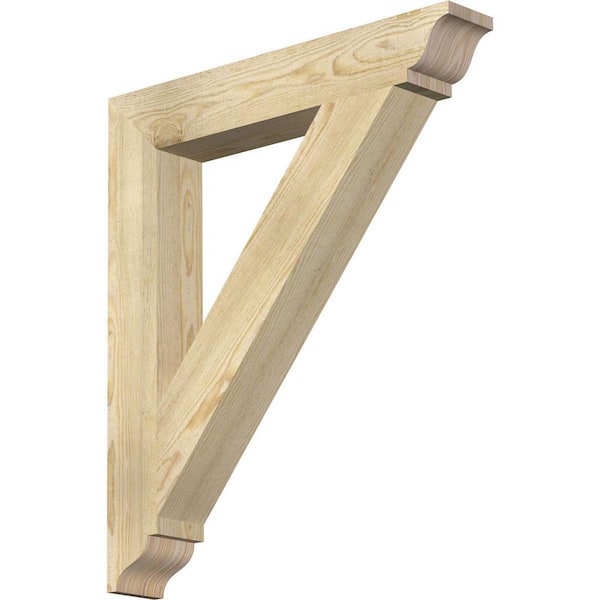 Ekena Millwork 4 in. x 30 in. x 26 in. Douglas Fir Traditional Rough Sawn Bracket