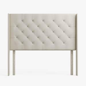 Eva Cream King Upholstered Wingback Headboard