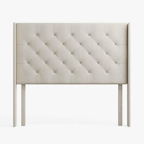 Brookside Eva Cream King Upholstered Wingback Headboard