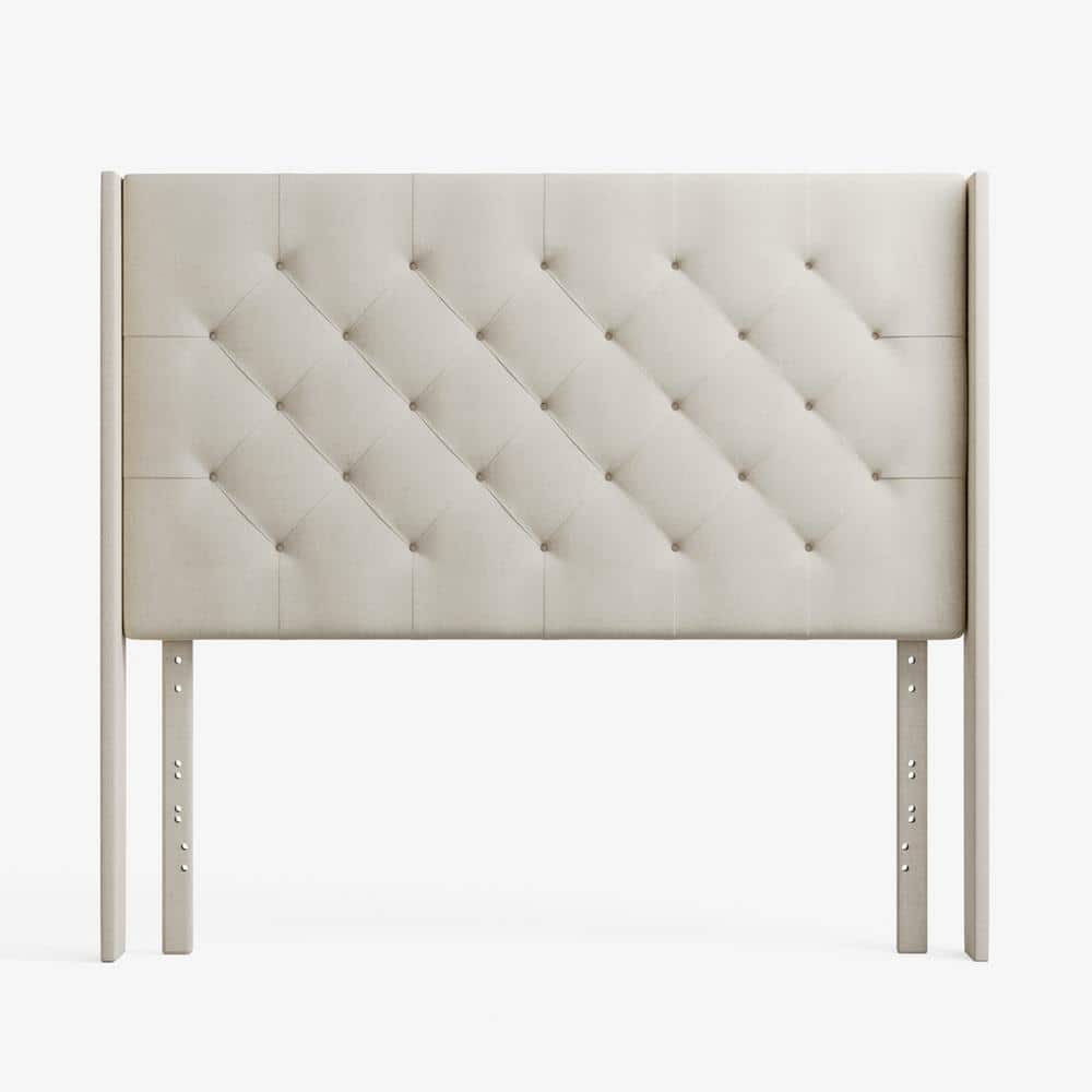 Brookside Eva Cream Queen Upholstered Wingback Headboard BSQQ0404PEUHB