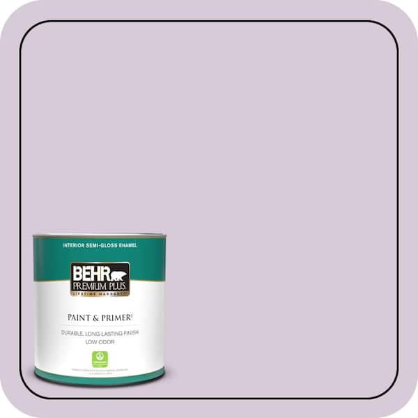 BEHR PREMIUM PLUS 1 qt. #670C-3 Purple Cream Semi-Gloss Enamel Low Odor Interior Paint & Primer
