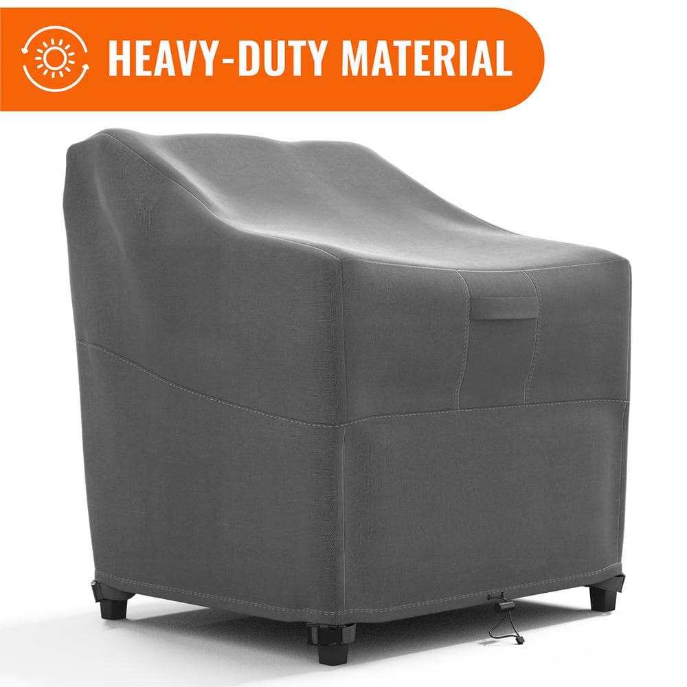 Gray Heavy Duty Weather Resistant Outdoor Patio Chair Cover