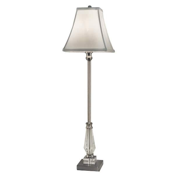 Dale Tiffany Sieve 30.25 in Satin Nickel Buffet Lamp with Fabric Shade