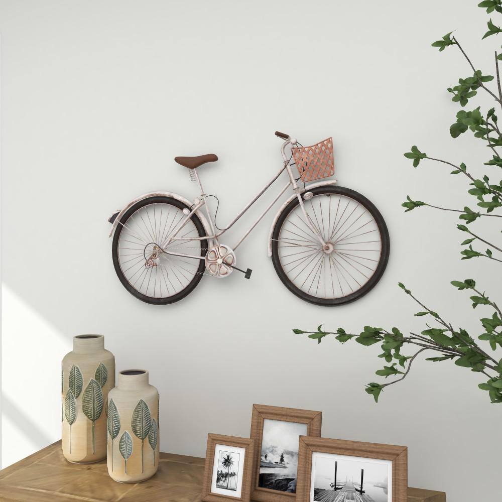 Vintage Multi-Colored Metal Bicycle Wall Sculpture