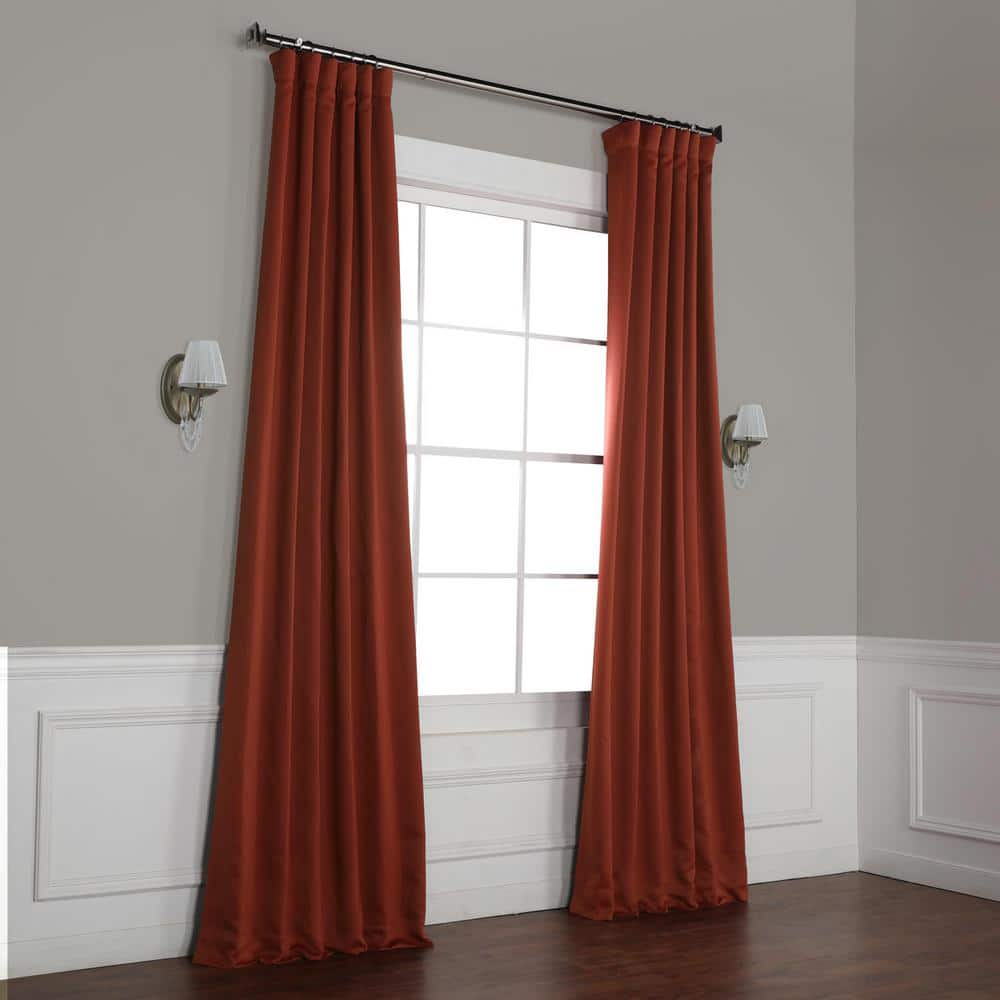 Spiced Berry Red Polyester Room Darkening Curtains, 50W X 96L