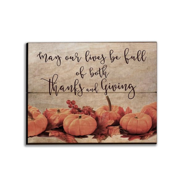 Unbranded May Our Lives Be Full Wood Decorative Sign 11 in. x 14 in.
