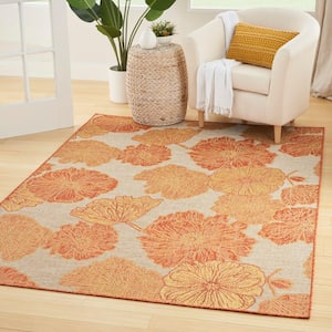 Garden Oasis Coral 6 ft. x 9 ft. Nature-inspired Contemporary Area Rug
