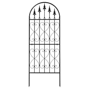 59.8 in. H x 21.7 in. Black Steel Garden Fence Panel Rustproof Decorative Garden Fence (1-Pack)
